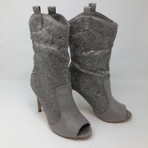 Lauren Larraine Layla Peep Toe Embellished Boot